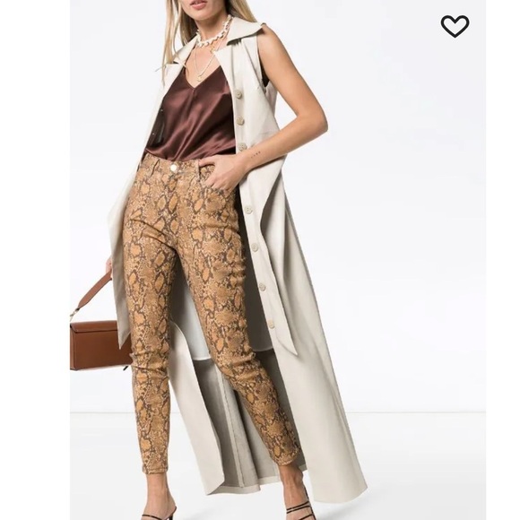 Frame Denim Denim - Frame High Rise Snake Effect Coated Jeans